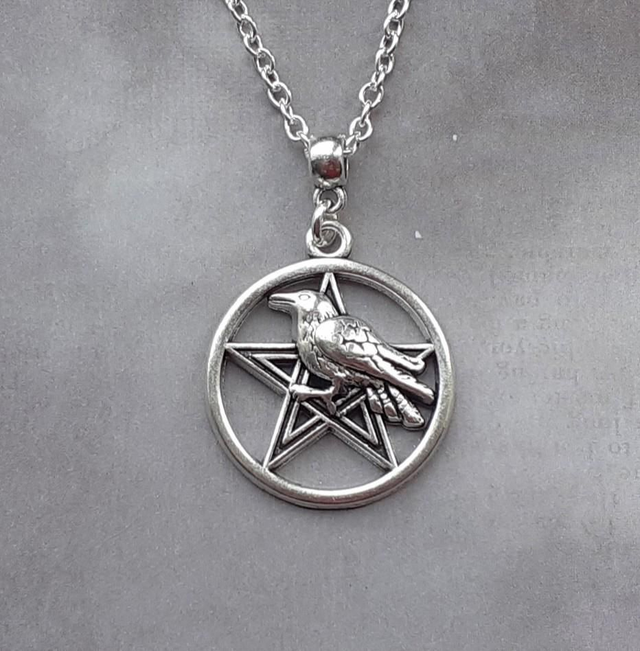 Raven and Pentagram Necklace 