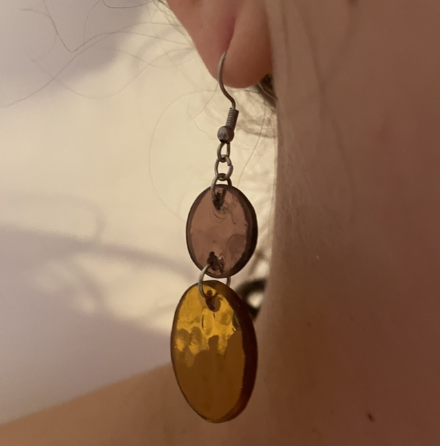 Boucles d’oreilles orange et rose 