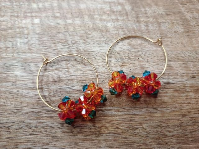 Fleurs de Cristal - Or - Orange