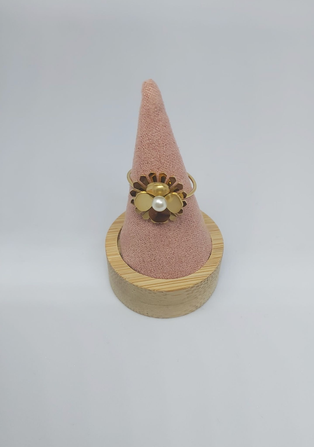 Bague fleur perle 
