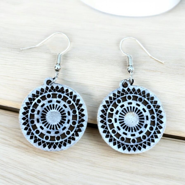 Boucles d'oreilles bois 100% création artisanale 