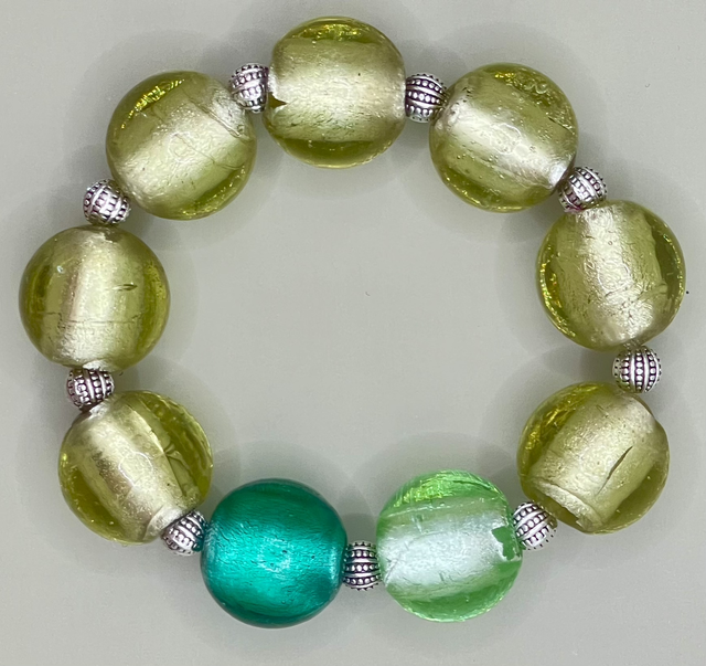 B116 - Bracelet grosses perles verre 