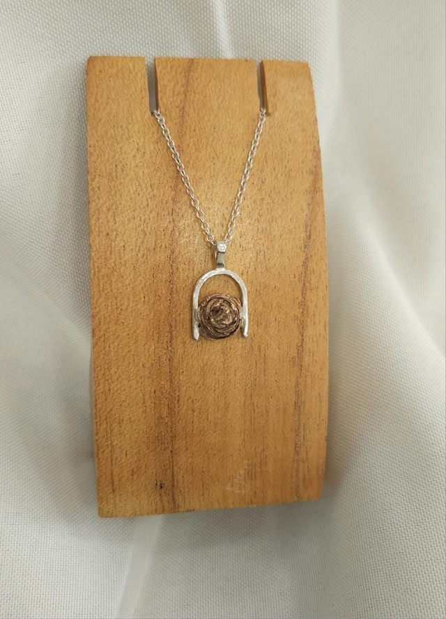 Rose Bronze Pine Cone tip necklace