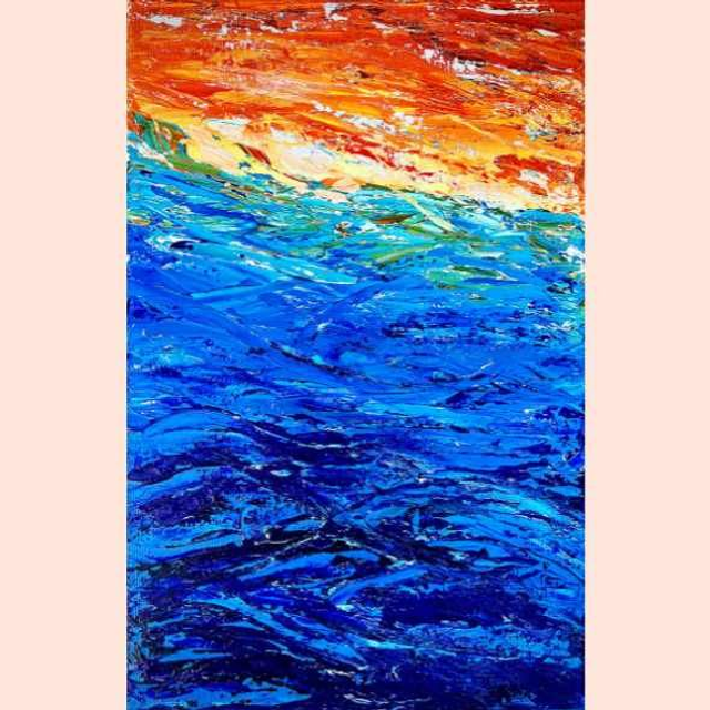 Orange and Blue 20x30cm / 8x12”