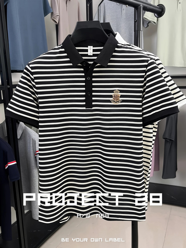 Men's Black &amp; White Strip Shirt