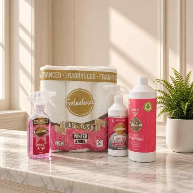 Fabulosa Winter Angel Home Cleaning Bundle – 4 Piece Set | Household Cleaning