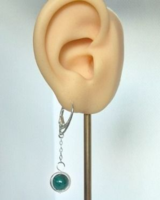 Malachite Drop Earrings – Featuring Our Unique Spinner Design on a Sterling Silver Hoop