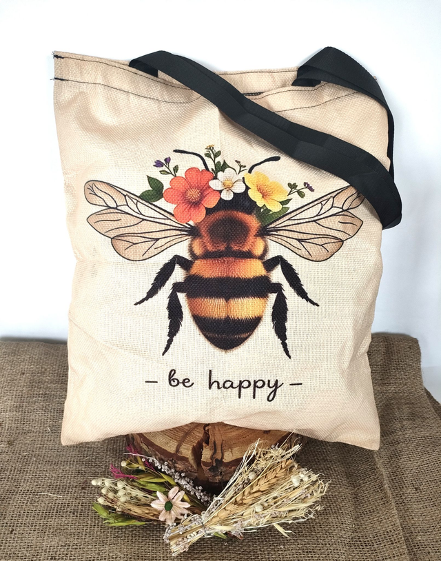 Bee Happy Tote Bag