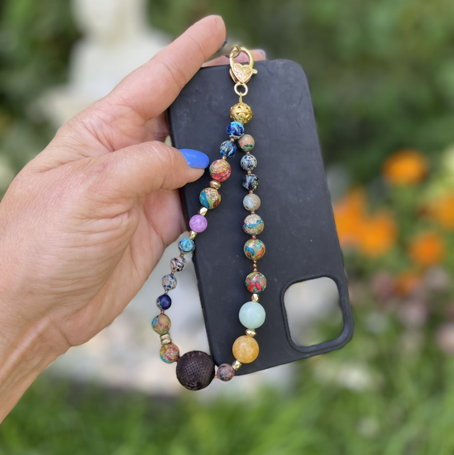 Mobile phone wrist bracelet gemstone agate 