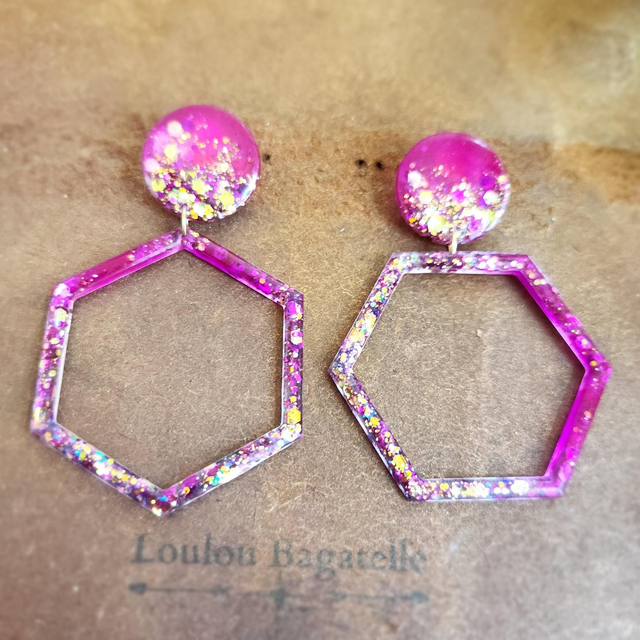 Grands Pendants hexagonaux 