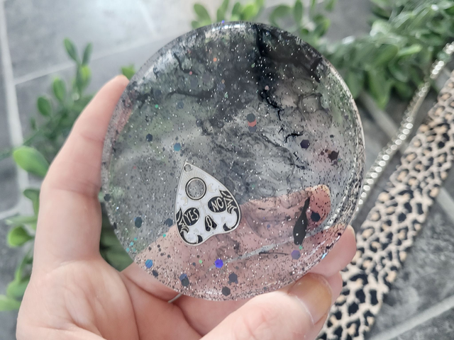 Coaster - Gothic Ouija Planchette Ink Swirls