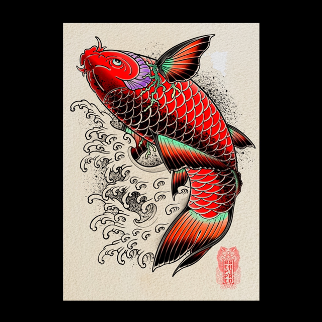 Red Power Koi poster