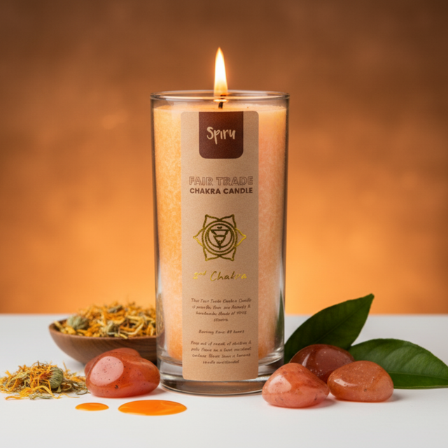 Bougie Spiru - Chakra Sacré (Non parfumée)