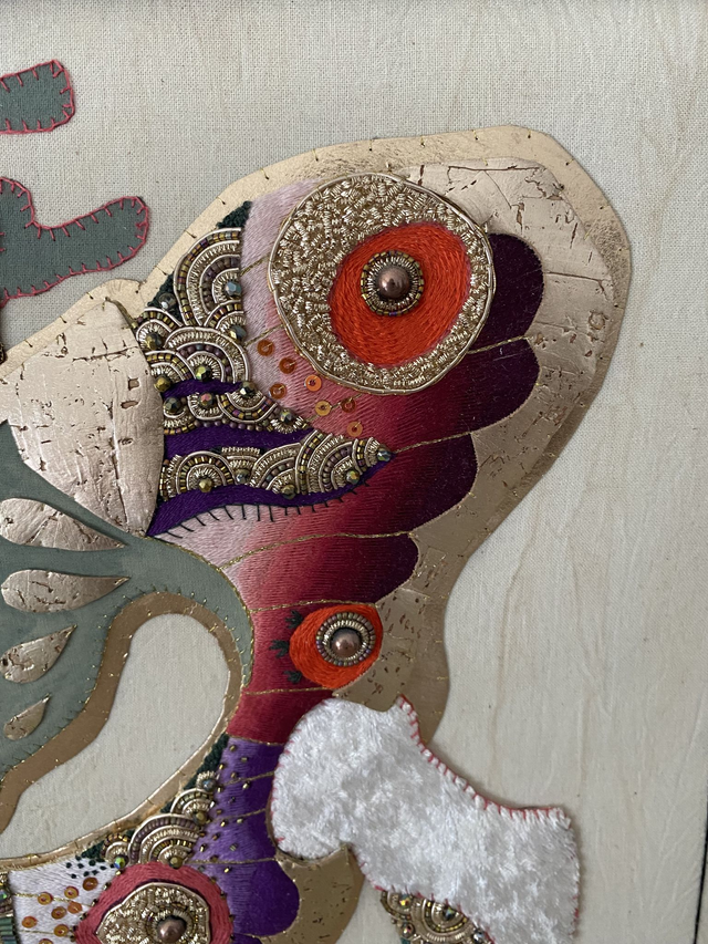 Tableau pelvis bordeaux vert