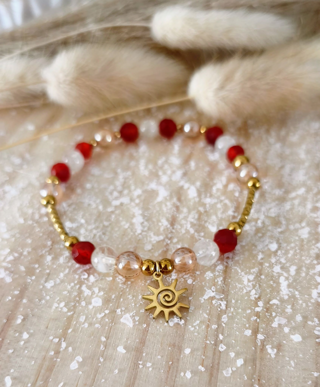 A Bracelet "Soléa" Cornaline et Citrine