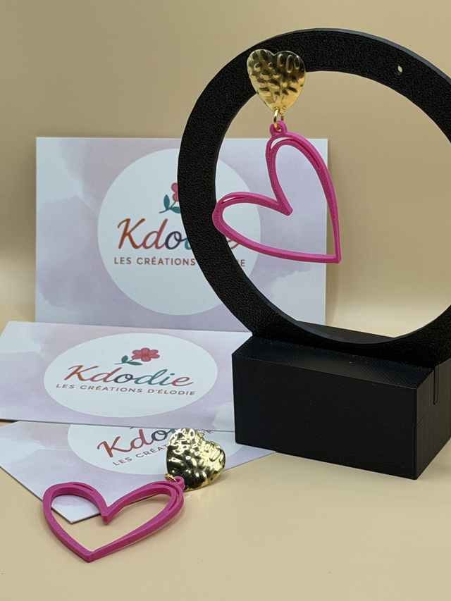 Boucles d'oreilles Coeur  - Attaches originales dorées