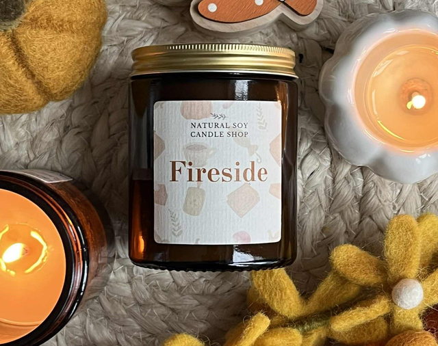 Fireside Soy Candle in Amber Jar