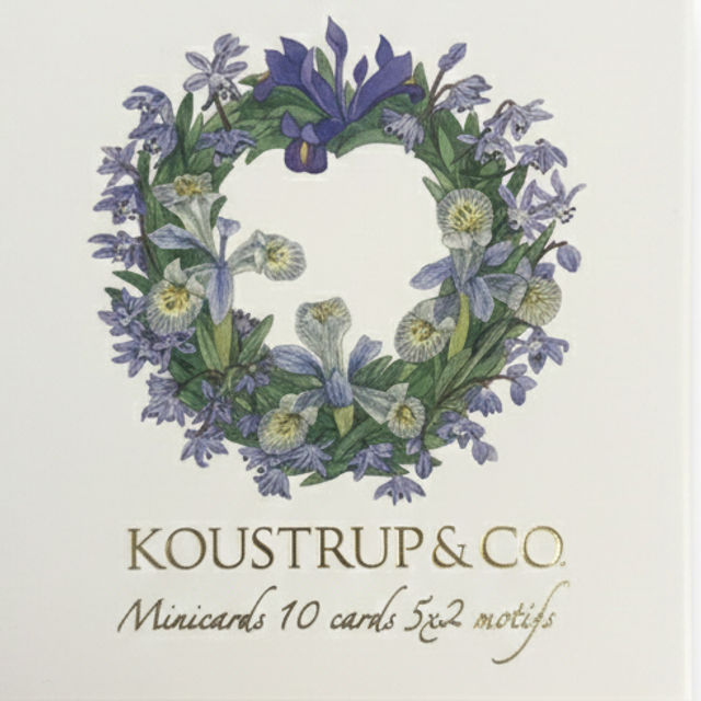 Mini tarjetas cuadradas navideñas FLOR LILA