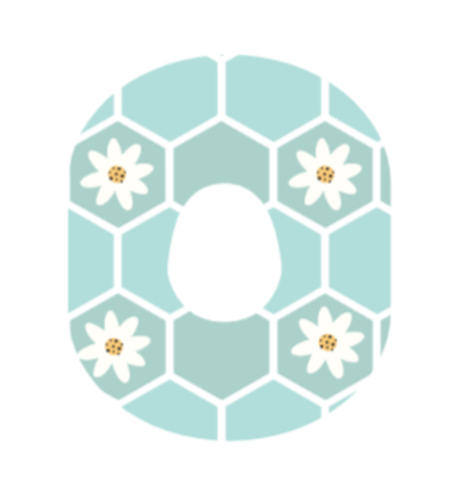 Daisies Blue Geo Lge Over patch G7 