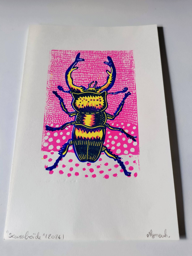 scarabée 3 couleurs formats A5 magenta