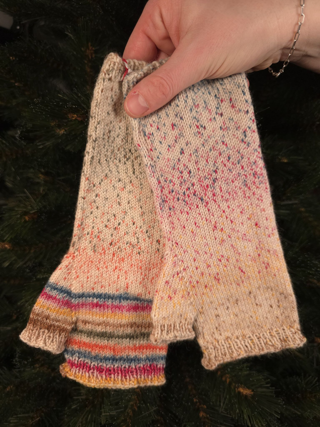 Mitaines tweedy asymétriques longues