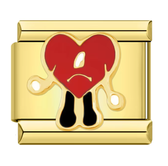 Charm Corazón Bad Bunny Dorado