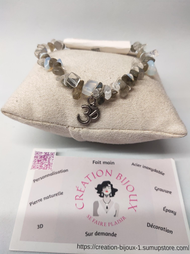Bracelet labradorite et opale