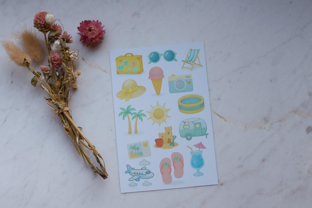 Stickervel Zonvakantie - "Zomerse Groetjes" - Rozeka