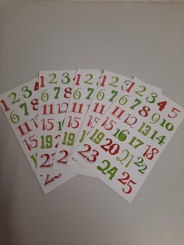 Chiffre de 1 à 25 Noël neuf lot de 5 