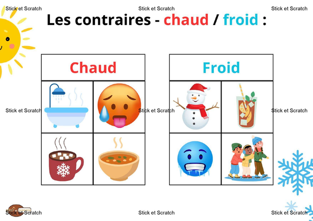 Les contraires - chaud / froid