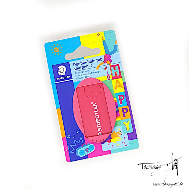 STAEDTLER - TAILLE-CRAYON 2 TROUS ROSE - ST023003