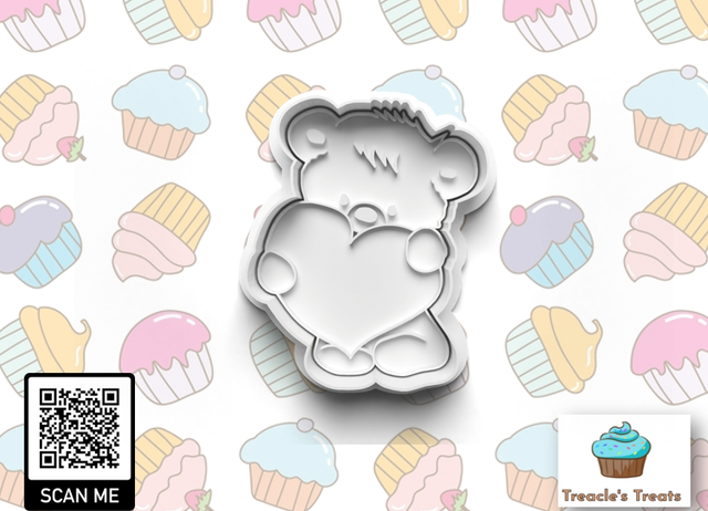 Teddy Bear Fondant/cookie stamp with matching cutter