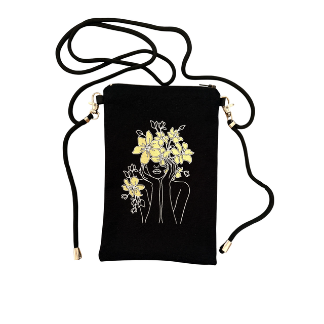 Sacoche téléphone Femme Face Fleurs