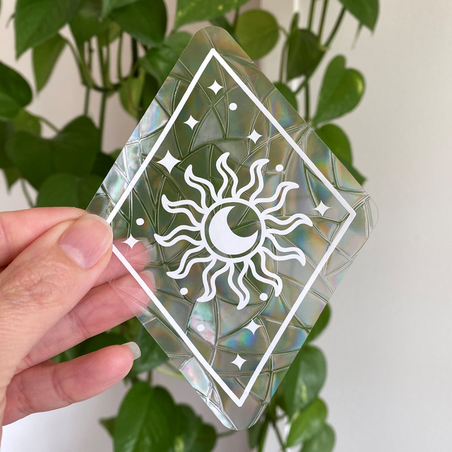 Attrape soleil sticker de fenêtre soleil et lune