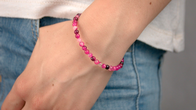 Bracelet en agate rose 