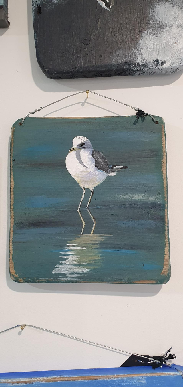 #3 Seagull Drift Wood Painting