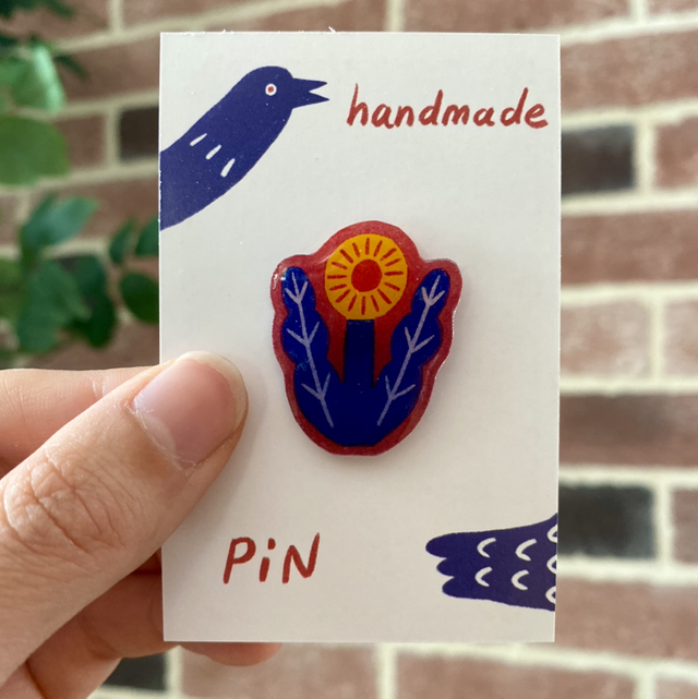 Handmade Yellow Flower Pin