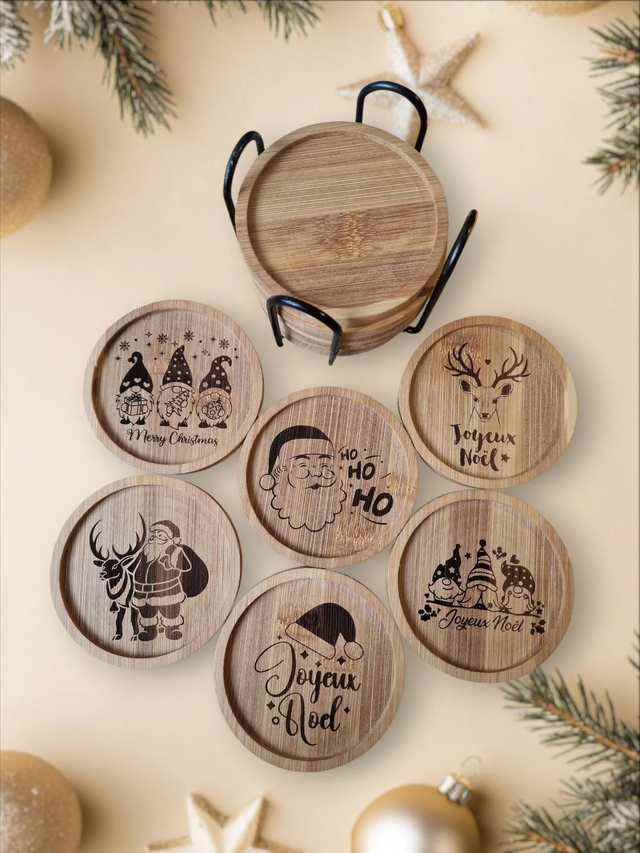 6 dessous de verre avec socle de rangement 