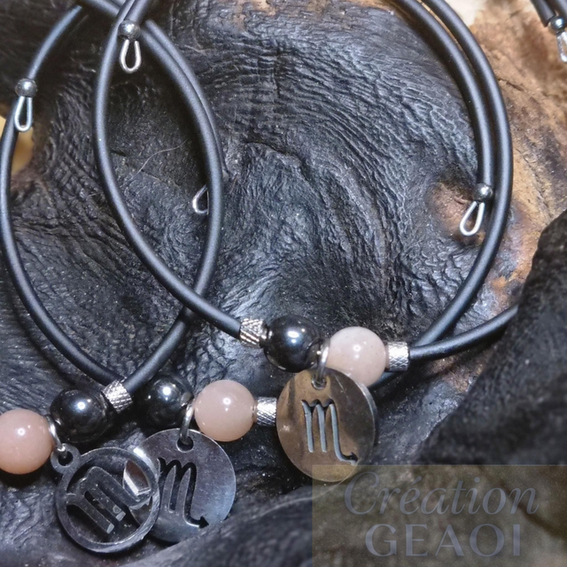 Scorpion (hématite non magnétique et pierre de soleil)