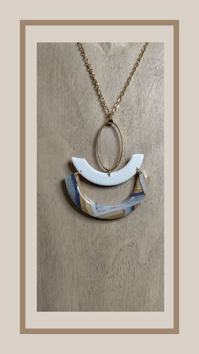 Collier la Véronique bleu et beiges