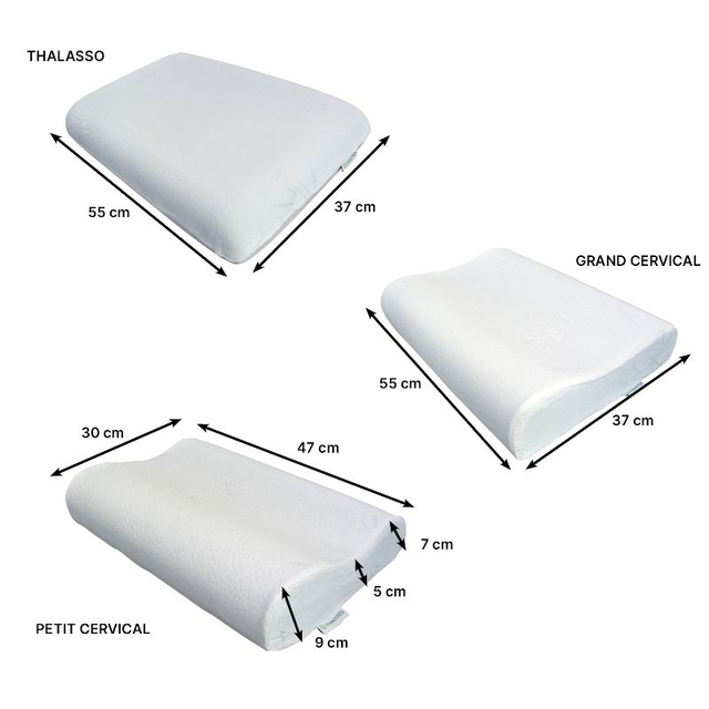 Oreiller Végélya Grand Cervical 55×37 – Mémoire de forme naturelle