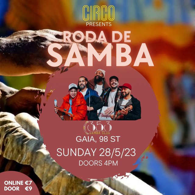 RODA DE SAMBA SUN 28/5  com 353 SAMBA CLUB