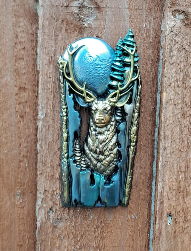 FULL MOON STAG WALL PLAQUE 