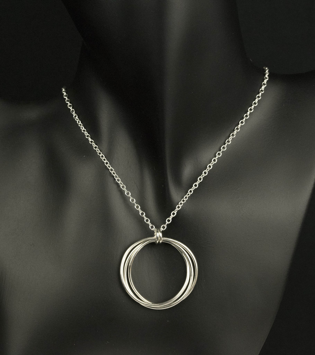 Silver Triple Rolling Ring Pendant