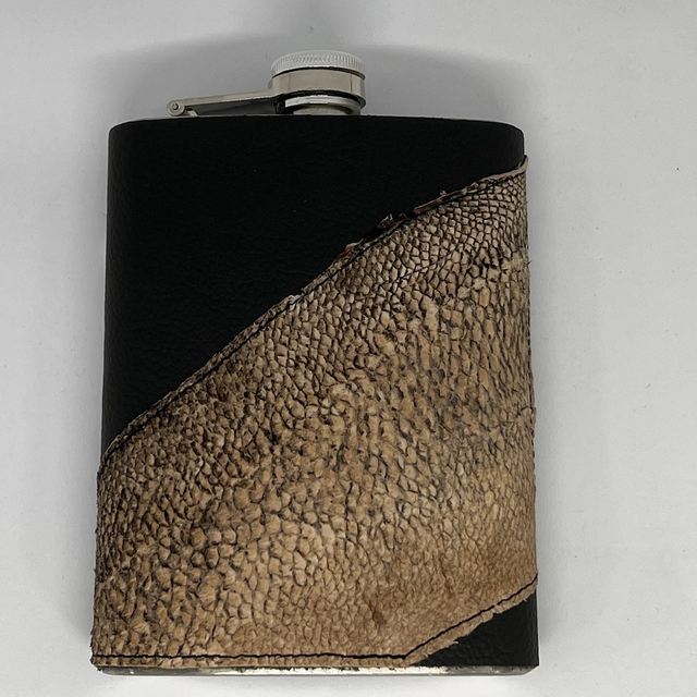 Flachmann 8oz mit Zander-Leder