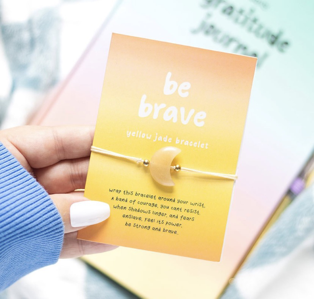 Yellow Jade Crystal Moon Bracelet