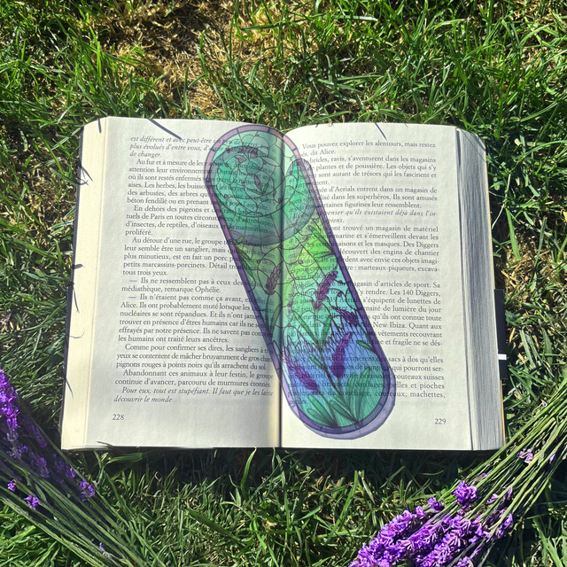 Marque-page: Vitrail Lavande