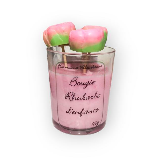 Bougie fondant rhubarbe d'enfance 