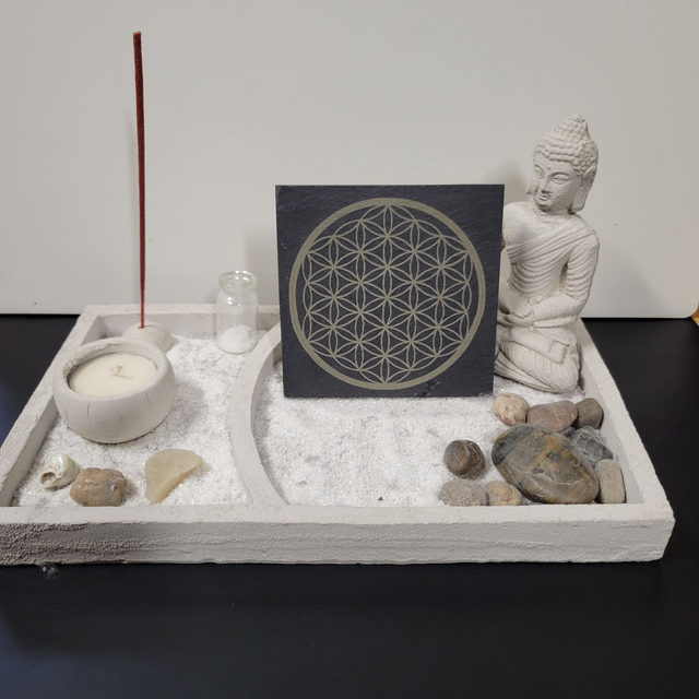 dessous de verre ardoise "fleur de vie"