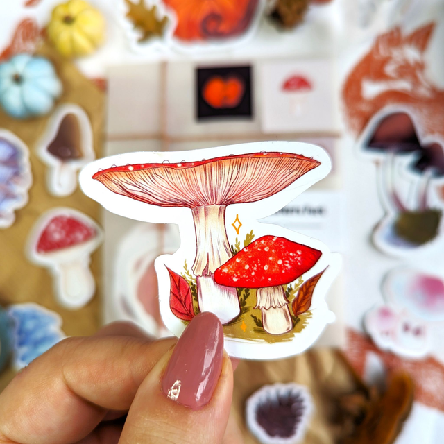 Lot de champignons | Glossy stickers pack 